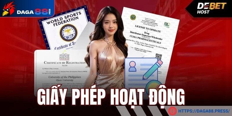 Thông tin về giấy phép hoạt động tại DAGA88