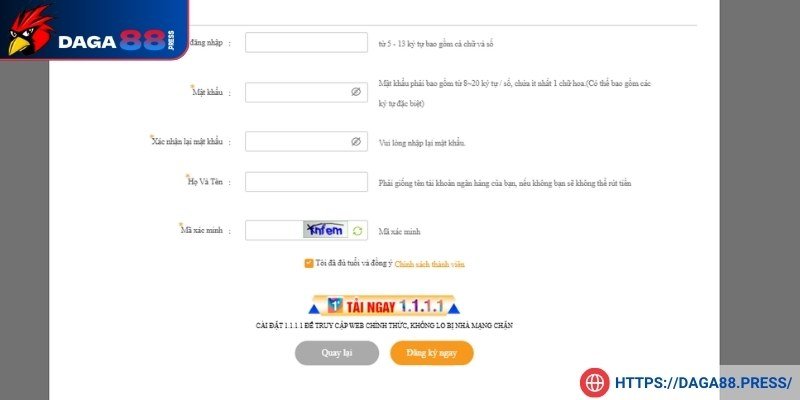 Nhấp vào nút “Đăng ký”
